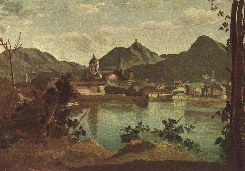 Jean-Baptiste Camille Corot Stadt und See von Como china oil painting image